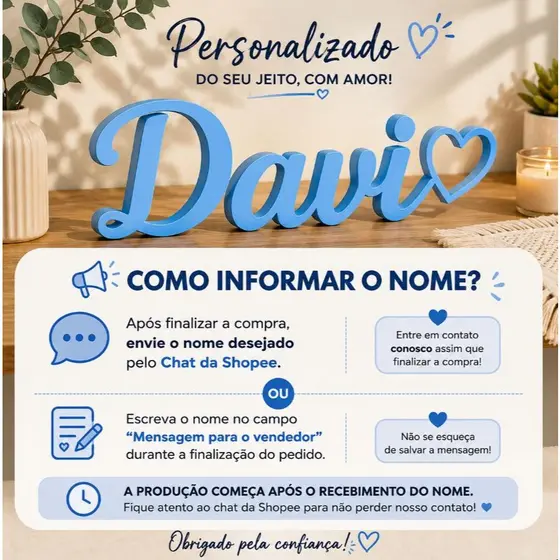 Letreiro Nome  Personalizado Decoração Mesa Aniversário Casamento Chá de Bebê Batizado Infantil