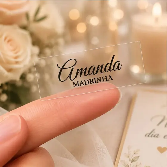 Adesivos Personalizados Com Nomes para Casamento ou Batismo