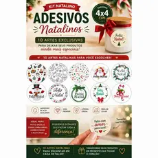 Adesivos Decorativos Feliz Natal 36 Etiquetas para Decorar suas Embalagens no Fim de Ano Natalino