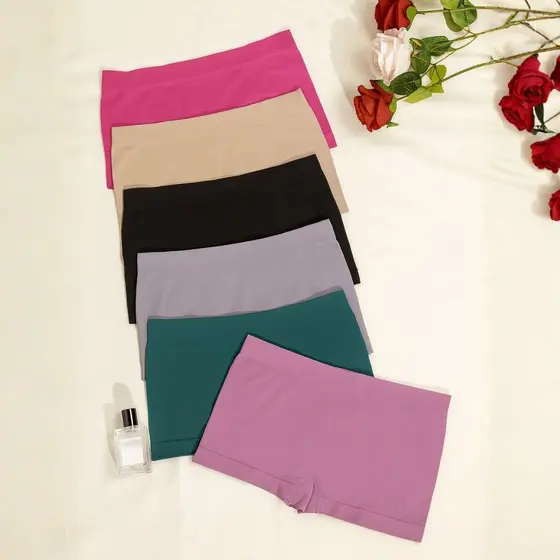 Kit 6 Calcinha Boxer Feminina de Microfibra Confortável Sem Costura e Modelagem Anatômica