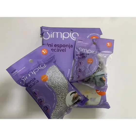 Kit 3 Esponjas - Mini esponja Impecável + Esponja de limpeza delicada + Esponja brilho