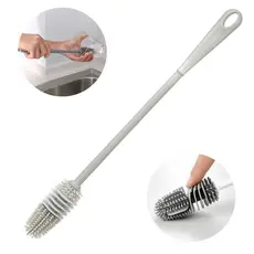 Escova De Silicone Para Lavar Garrafa Mamadeira Copo Taça 33cm Em Casa Cozinha Limpeza Multiuso