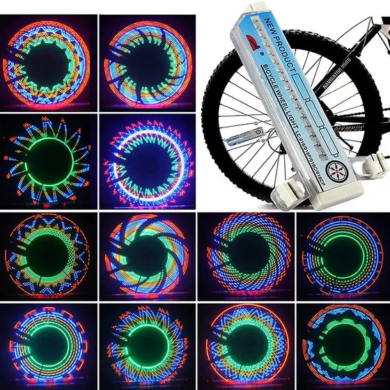 Luz de Pneu de Bicicleta Lanterna de Motocicleta 32 LEDs Luz de Ráfia Piscante Acessórios para Ciclismo ao Ar Livre Bici