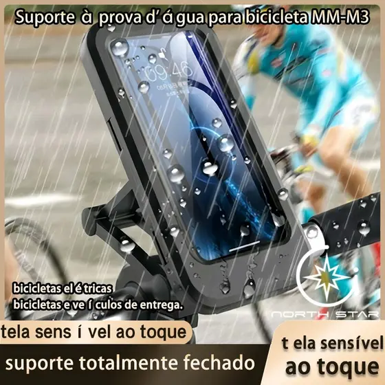 ⭐ Suporte De Celular ⭐ Guidão Articulado Para Moto Bike Bicicleta Tela de Até 6,7" Polegadas