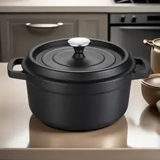 Panela De Ensopado Ferro Fundido  Antiaderente 24cm Largura