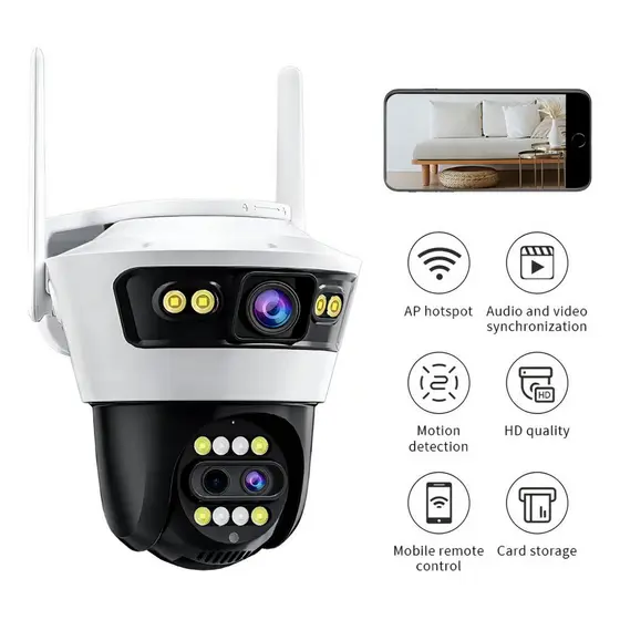 Câmera Externa Hd Wifi à Prova D'água Com Zoom Digital e Detecção De Movimento