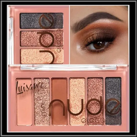 Paleta Luisance Mini Nude Elegance ou Essence – Estojo com 6 Sombras Foscas e Cintilantes