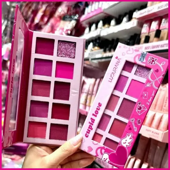 Paleta De Sombras 10 Cores Cupid Love Ludurana – Alta pigmentação e Brilho intenso