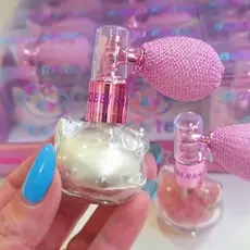 Iluminador Em Pó Finíssimo Com Borrifador - Pó De Noiva Formato Cabeça Da Gatinha Kitty| Branco Perolado Rosé Cintilante