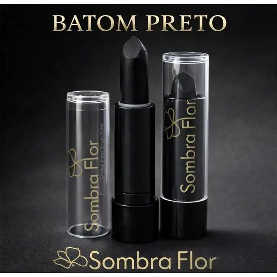Batom Matte Preto Fosco - Lábios ou Cabelos Brancos ||