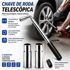 Chave De Roda L 17 19 21 23mm Telescópica Extensiva GEELE Soquete Duplo Alongável