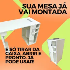 Mesa dobrável Modelo Levitá 50cm com nichos