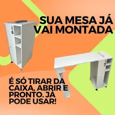 Mesa dobrável Modelo Levitá 35cm com nichos e apoio para mãos/pés