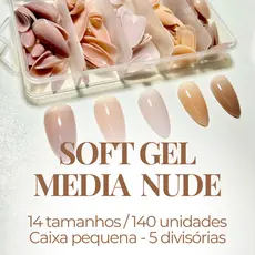 Soft Gel Estruturada Lev Nude 5 cores – Alongamento de unhas Rápido e Natural | Caixa c/ 140 Unhas |
