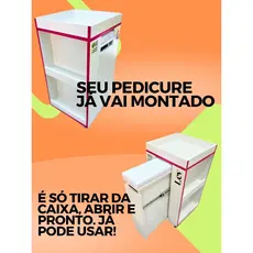 Carrinho Pedicure Portátil Funcional 3 em 1 Com 4 prateleiras 5 Rodinhas Manicure e Pedicure