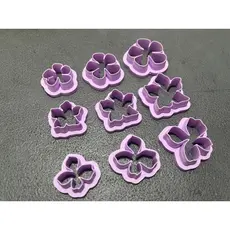 Kit 9 Mini cortadores Tema Páscoa Confeitaria Pasta Biscoito,Conjunto de cortadores de flores em argila polimérica,peças