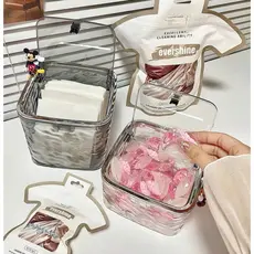 Organizador Multiuso Com Tampa Click Porta Cosméticos E Maquiagem Mini Lixeira de Mesa Desktop Porta Treco Abertura