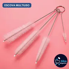 Kit 4 Pecas de Escova multiuso para Limpeza de Canudos Garrafa Térmica Reutilizavel