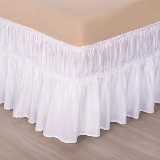 Saia Box Branco Com 2 Elásticos Para Cama Solteiro - akan