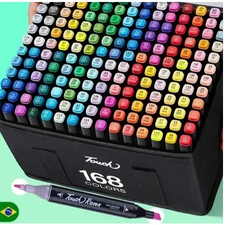 36/48/60/100/120/168 Cores Touch marker Caneta Marcadora Com Ponta Dupla