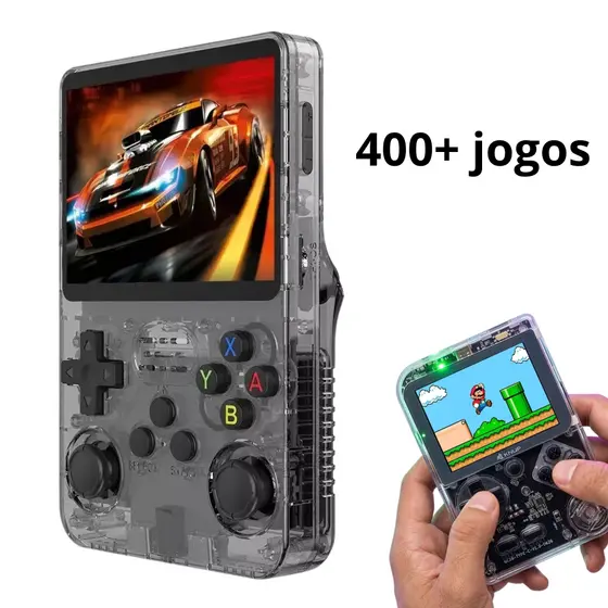 Vídeo Game Portátil Retrô 400 Jogos Tela IPS 3.5 64GB Console Emulador Clássico KP-GX02
