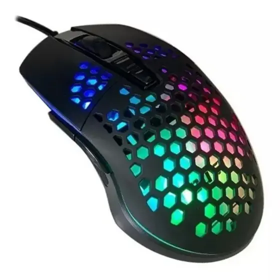Mouse Gamer Jogo Dust Com Iluminação RGB Preto Com Fio PC Notebook BB19250