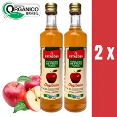 Vinagre de Maça Orgânico 4,2% Acidez 4 Estações -- KIT 2 X 500ml cada