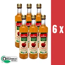 Vinagre de Maça Orgânico 4,2% Acidez 4 Estações - KIT com 6 Unidades cada de 500ml
