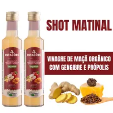 2 X Vinagre de Maça Orgânico com Extrato de Gengibre e Própolis 4 Estações 250ml