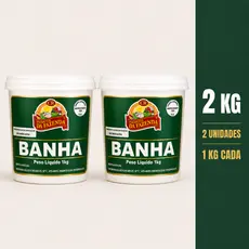2Kg Banha Suína Gordura de Porco Natural Sem Conservantes - PRODUTOS DA FAZENDA