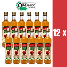Vinagre de Maça Orgânico 4,2% Acidez  4 Estações - KIT 12 Unidades de 500ml cada