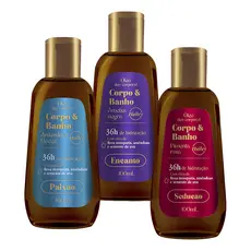 Halley Óleos Deo Corpo & Banho Kit 3 Óleos Corporais P/ Banho Amêndoas, Ameixa e Pimenta