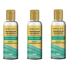 Série Expert Halley Babosa Fortalecimento, Maciez e Brilho 60ml cada kit 3 Reparadores