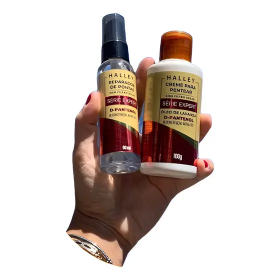 Kit Creme P/ Pentear E Reparador Pontas Halley Série Expert