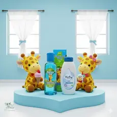 Halley Talco Cheirinho de bebê azul 200g + Deo Colônia Cheirinho Bom azul 120ml