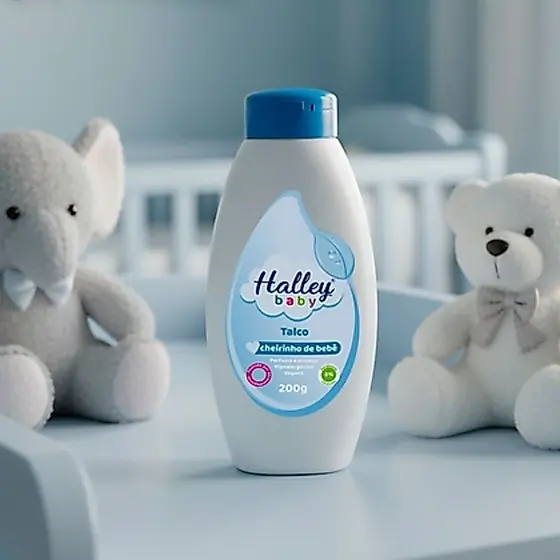 Talco Halley Baby Cheirinho de Bebê Azul 200g