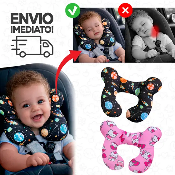 Almofada de Viagem para Pescoço Cabeça e Ideal para Bebê Conforto Super Confortável