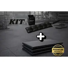 Kit Fitness Colchonete + Par Caneleira de Peso 4kg Tornozeleira Ajustável Academia Musculação Treino Exercícios