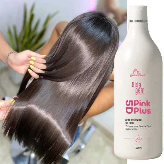 Progressiva Pink Plus 5D Profissional -  Liso 100% Perfeito, Brilho Espelhado & Sem Frizz
