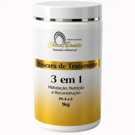 Máscara Capilar 3 em 1  Chica Bonita 1kg | Hidratação Nutrição Reconstrução