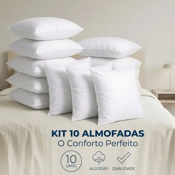 Enchimento Para Almofada 45x45 Refil Super Cheio Macio Sofá Extra Conforto Antialérgico