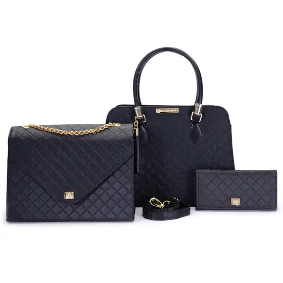 Bolsa Feminina Casual Kit 3 Peças + Bolsa Executiva Envelope + Carteira