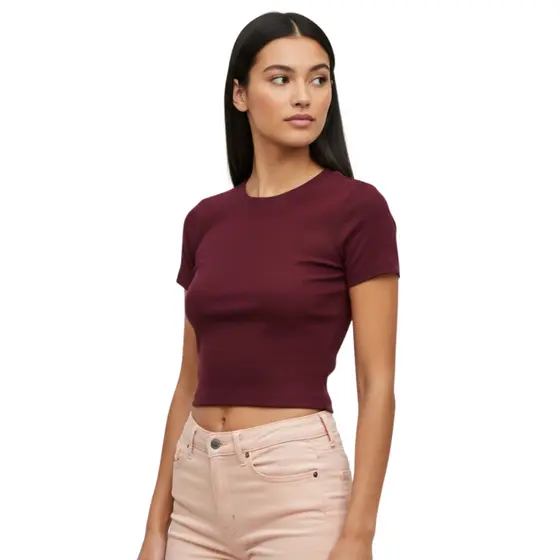 Cropped Feminino Ribana com Manga – Blusa Justa Canelada Estilosa e Confortável