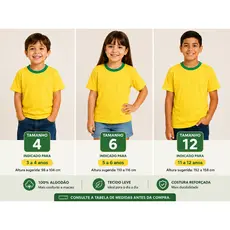 "Camiseta infantil Brasil unisex para meninas e meninos, confortável e ótima para o dia a dia."