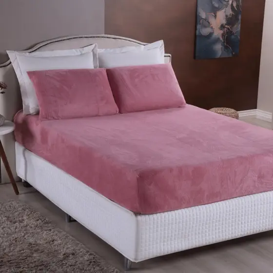 Jogo de Cama Plush 3 Peças - Solteiro / Casal Padrão / Queen / King - COM ELÁSTICO A VOLTA TODA