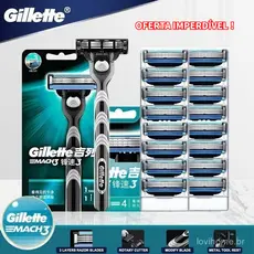 Gillette MACH 3 - Cartucho com 3 Unidades | Reposição para Barbear Suave e Preciso