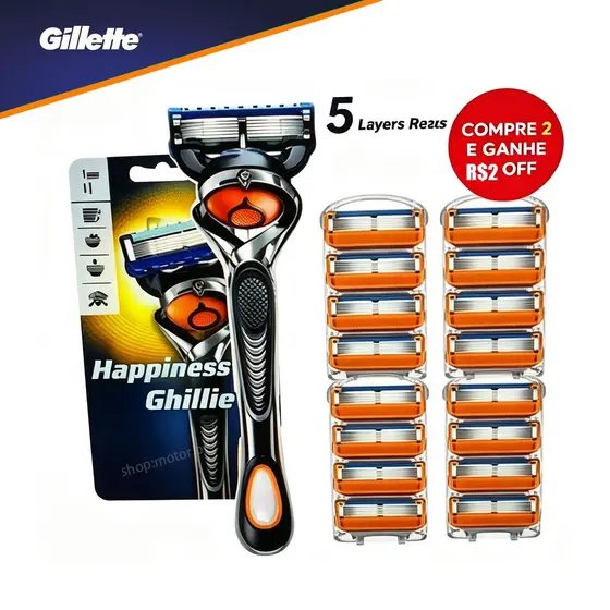 Fusion 5 Lâminas De Reposição E ProGlide De 5 Camadas – Barbear Masculino Suave Preciso Unissex
