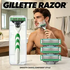 Para Gillete Mach3 Sensitive 4 Unidades-Lâminas De Barbear Aloe , Dispositivo Pele Sensível- unissex