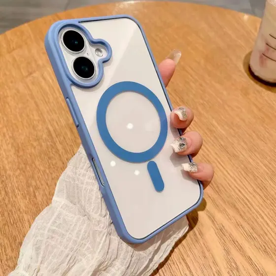 Capa Magnética Para iPhone 16 Pro Max 16E Plus 15 14 Transparente Telefone