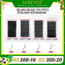 KOREMAZ 3D/4D/5D/6D W Extensões De cílios Em Forma 0,07 C/D Faux Mink cílios postiços naturais,cilios para extensão